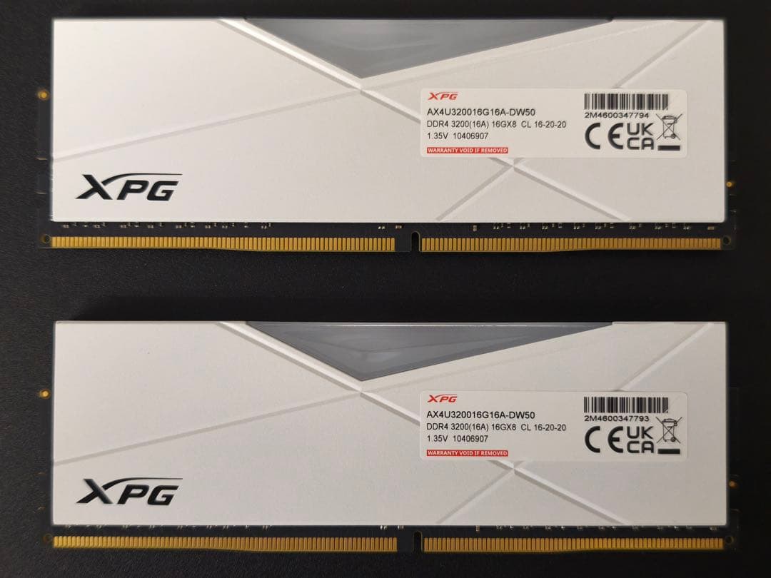 XPG DDR4 3200MHz 32GB(16GB×2) ARGB メモリ