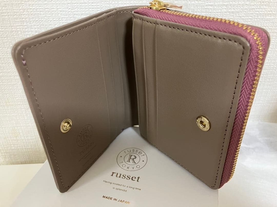 ラシット 二つ折り財布　グレイ/ピンク　未使用