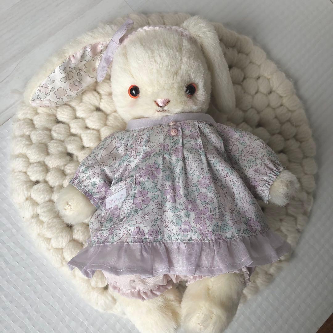 ハンドメイド　花耳ロップちゃん　フリルワンピース