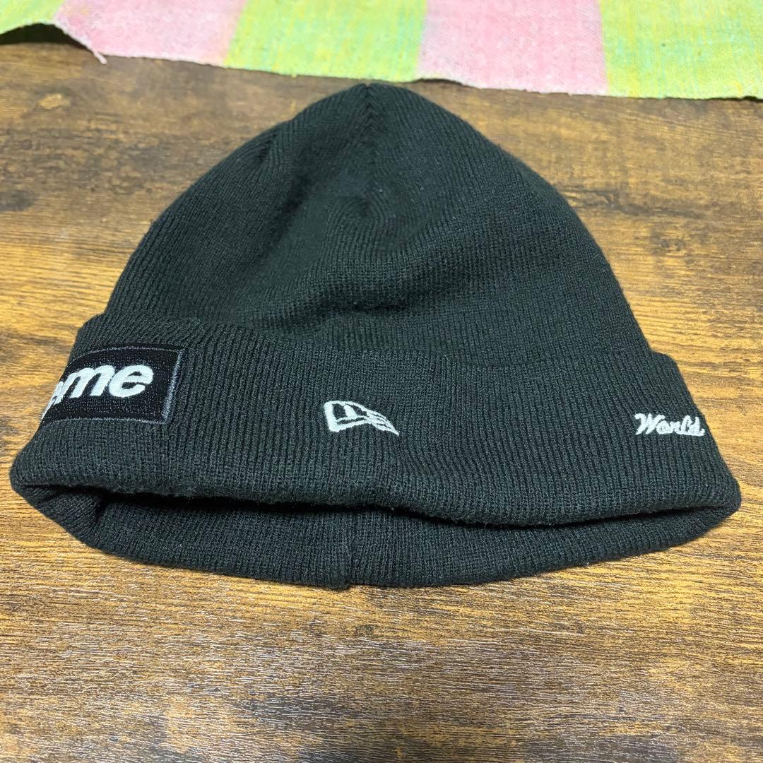 Supreme × New Era Box Logoビーニー BLK ニット帽