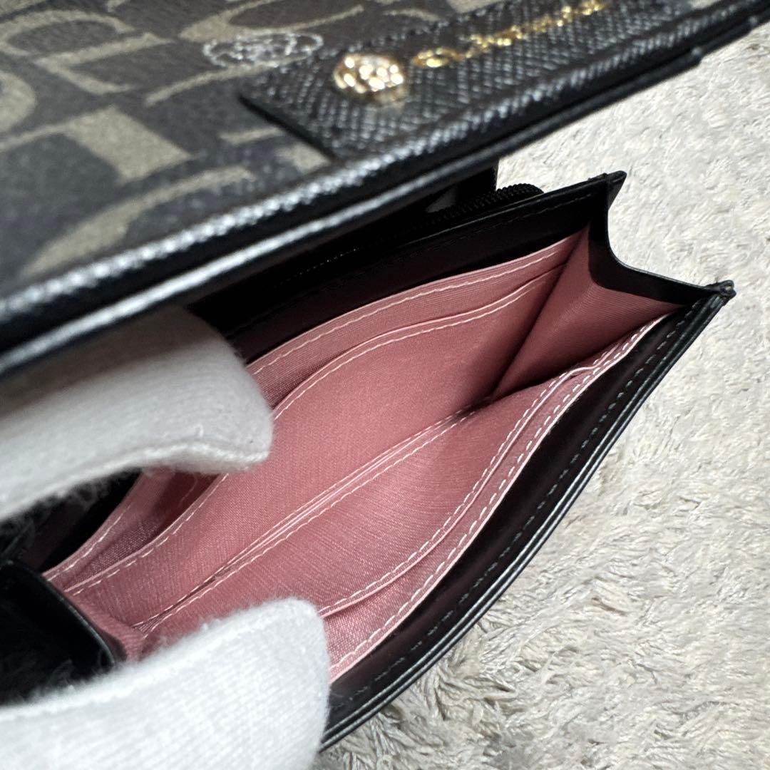 【美品】CLATHAS クレイサス 二つ折り財布 レザー ブラック