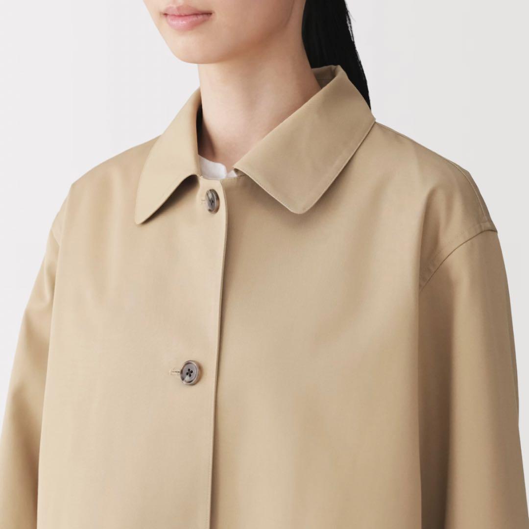 【美品/送料込】無印良品｜ステンカラーハーフコート(L)｜ベージュ