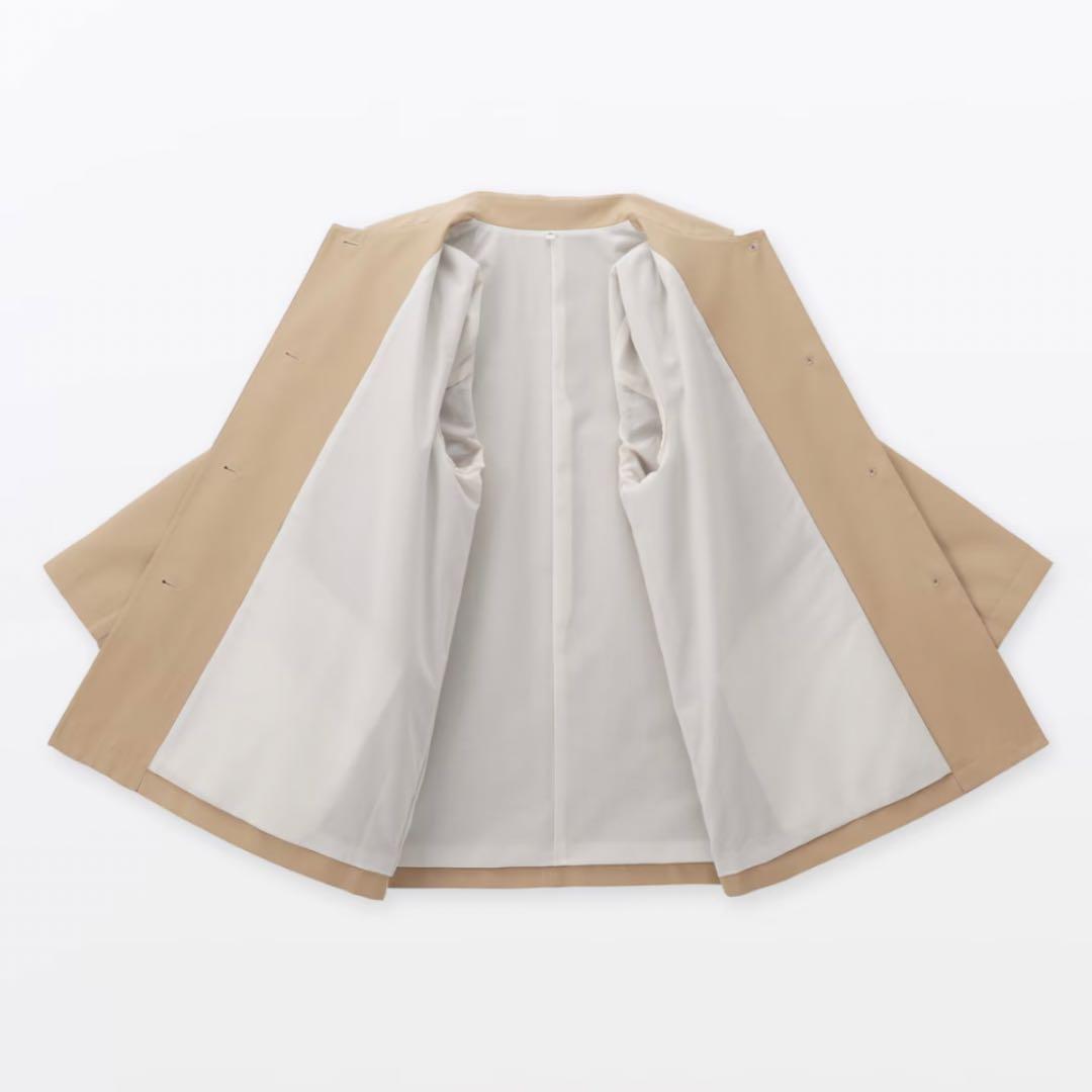 【美品/送料込】無印良品｜ステンカラーハーフコート(L)｜ベージュ