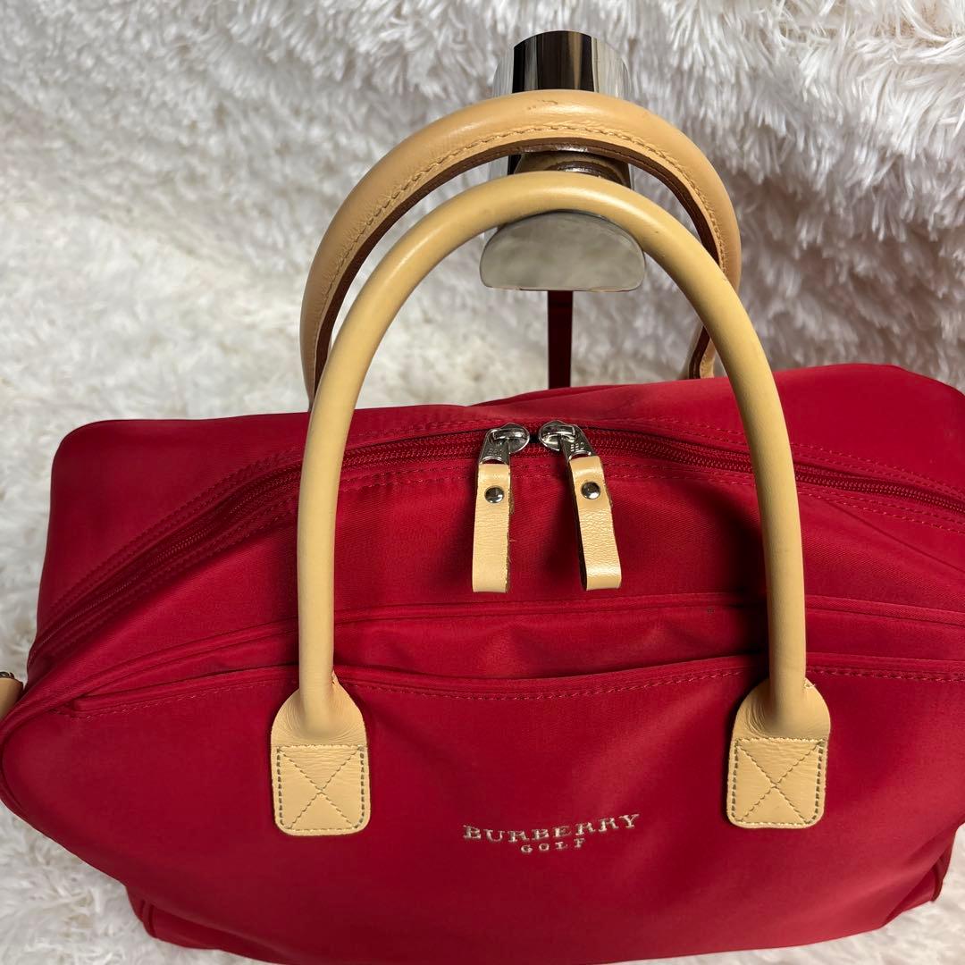 【美品】BURBERRY GOLF ボストンバッグ　ダッフルバッグ　レッド