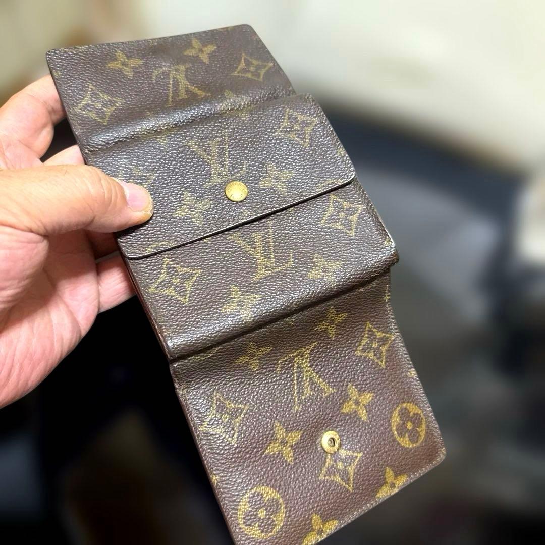 13☆良品☆シンメトリーType ♪モノグラム Wホック折財布