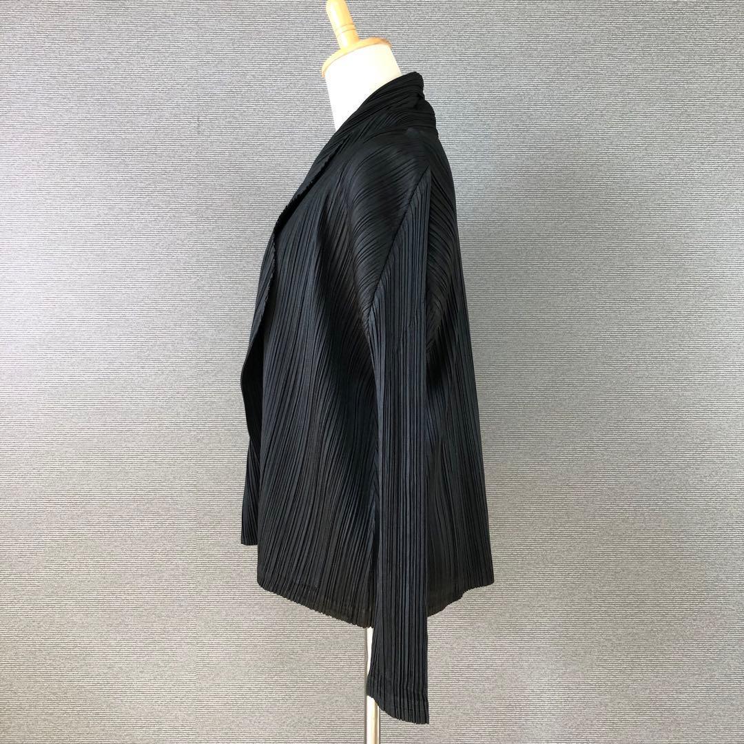 美品PLEATS PLEASE ショールカラー 長袖 カーディガン 4 ブラック