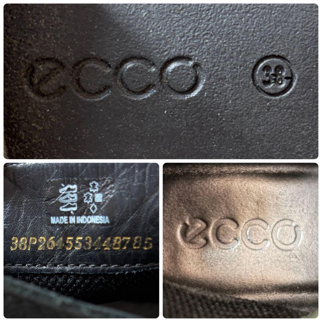 極美品★ECCO エコー ショートブーツ クロコ サイドジップ 24.5cm