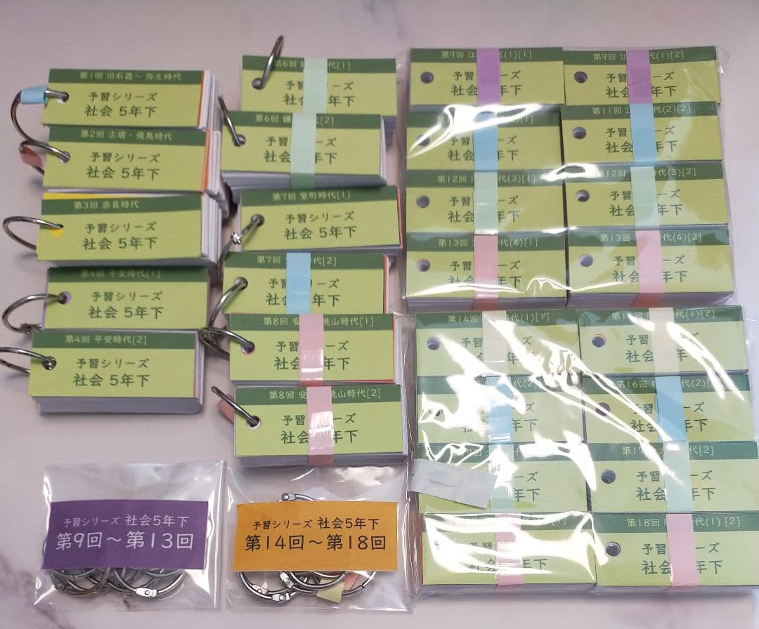 中学受験　予習シリーズ小5下社会　歴史暗記カード　四谷大塚　早稲田アカデミー