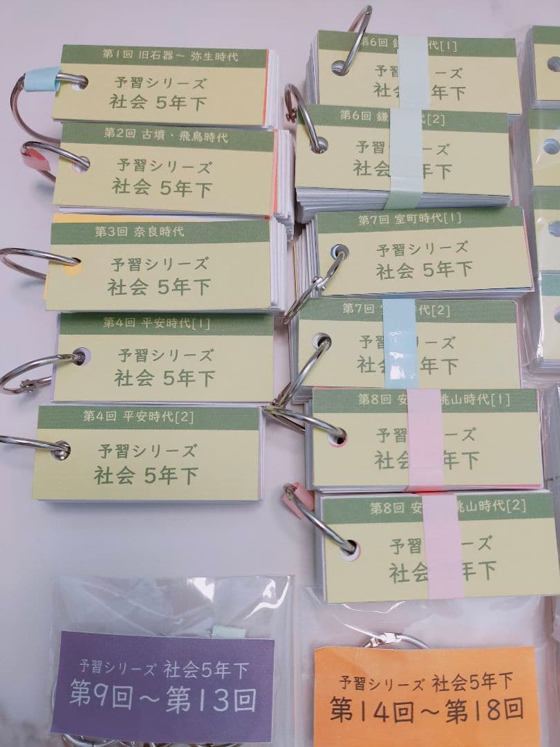 中学受験　予習シリーズ小5下社会　歴史暗記カード　四谷大塚　早稲田アカデミー