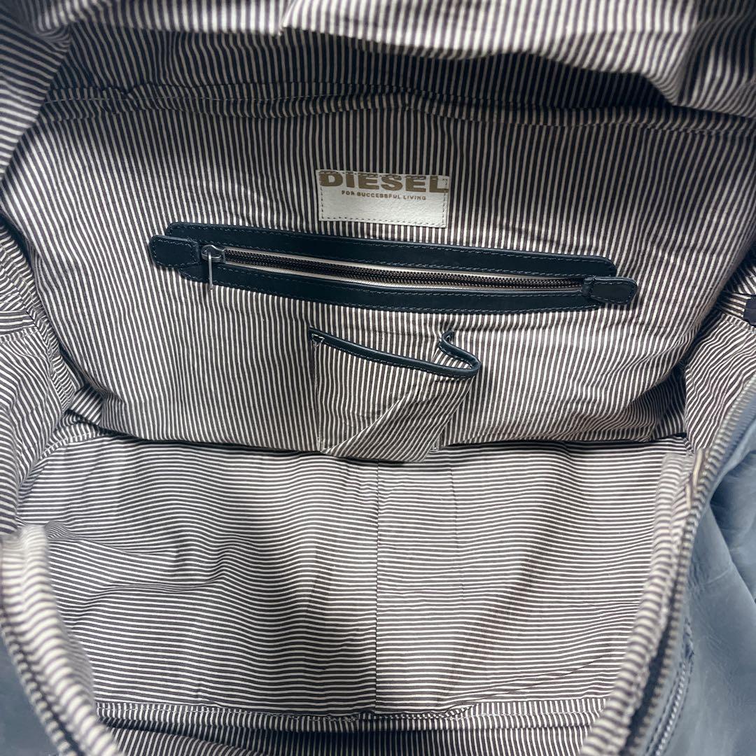 m*-DIESEL ボストンバッグ 2WAY レザー 牛革 内側ストライプ