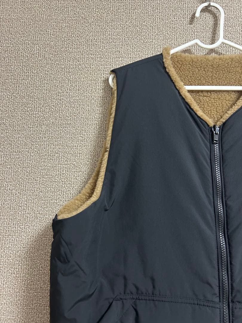 XL ナイキ リバーシブル ボア ベスト フリース ベージュ 黒
