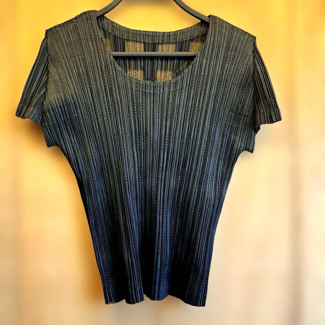 PLEATS PLEASE プリーツプリーズ イッセイミヤケ チェック柄風 半袖