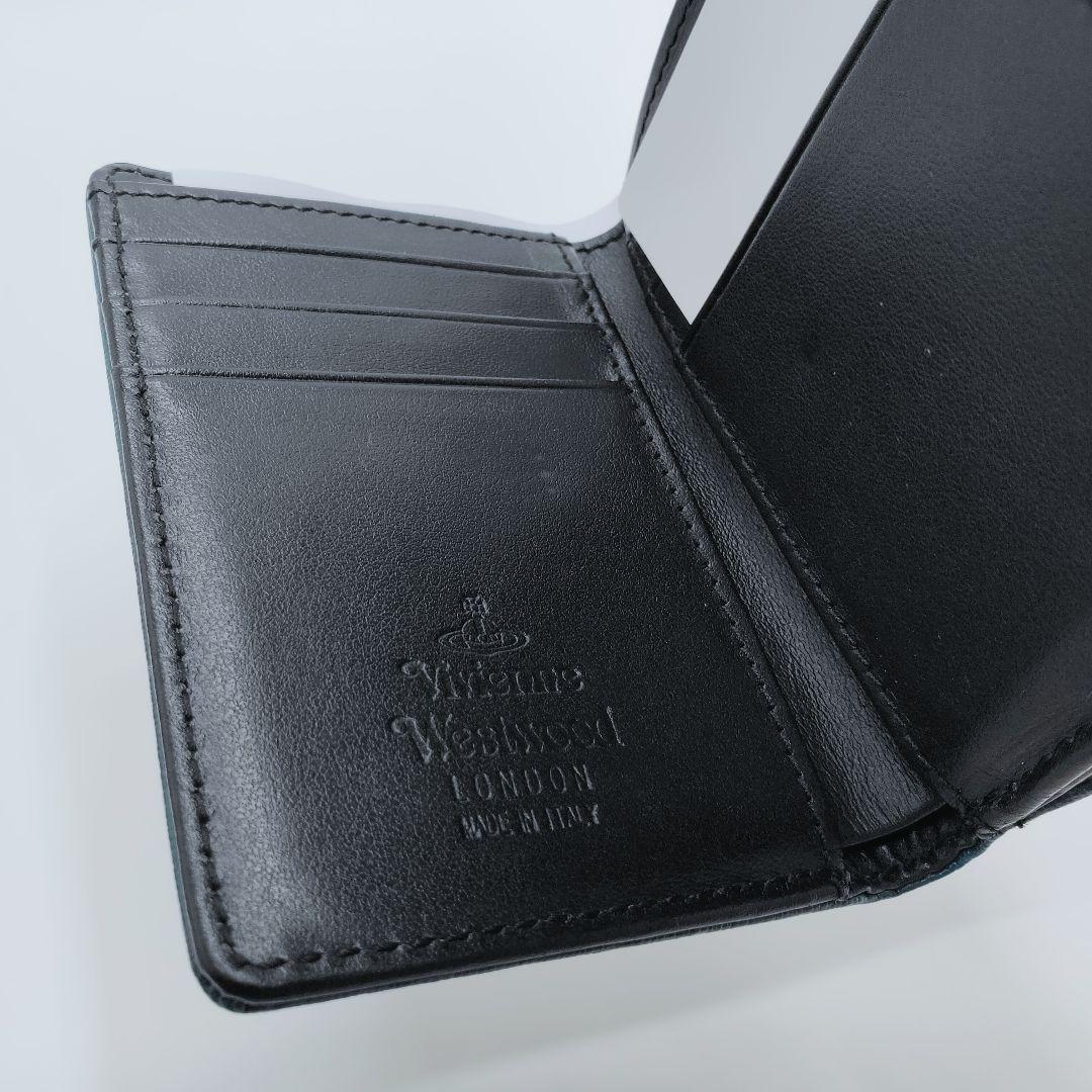 【未使用級・訳あり】ヴィヴィアンウエストウッド 三つ折財布 ブルー 箱付き