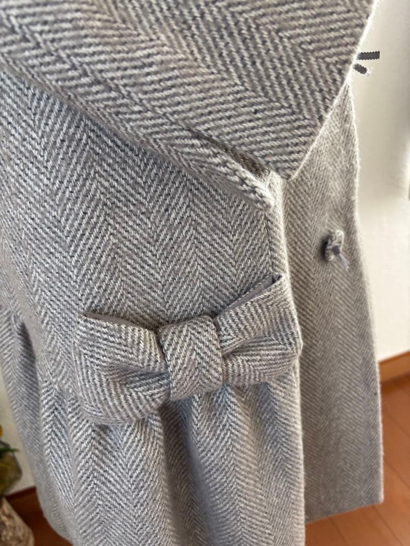 グレー ヘリンボーン ロングコート