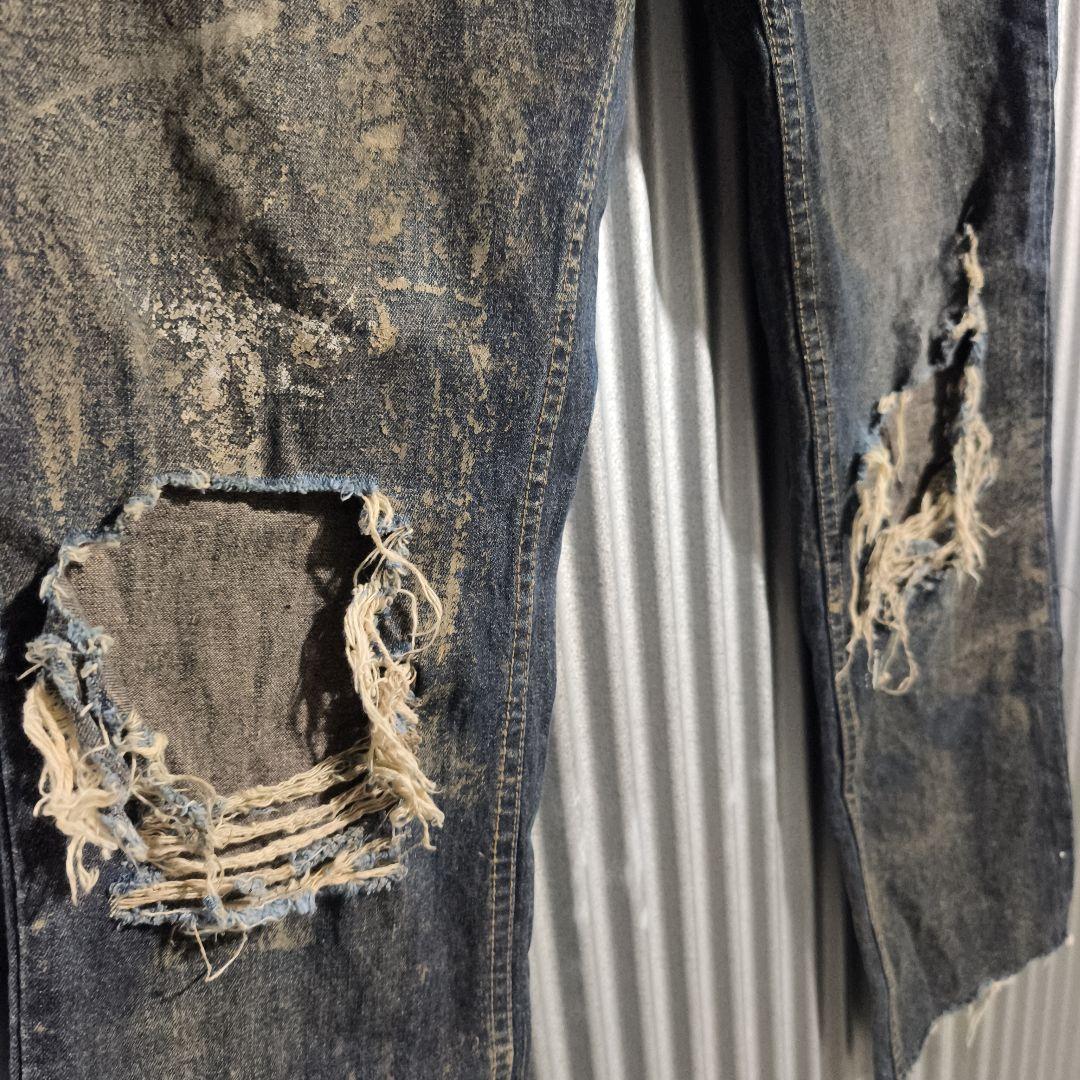 パンツ Y2K archive h.naoto HN+DIE damage denim