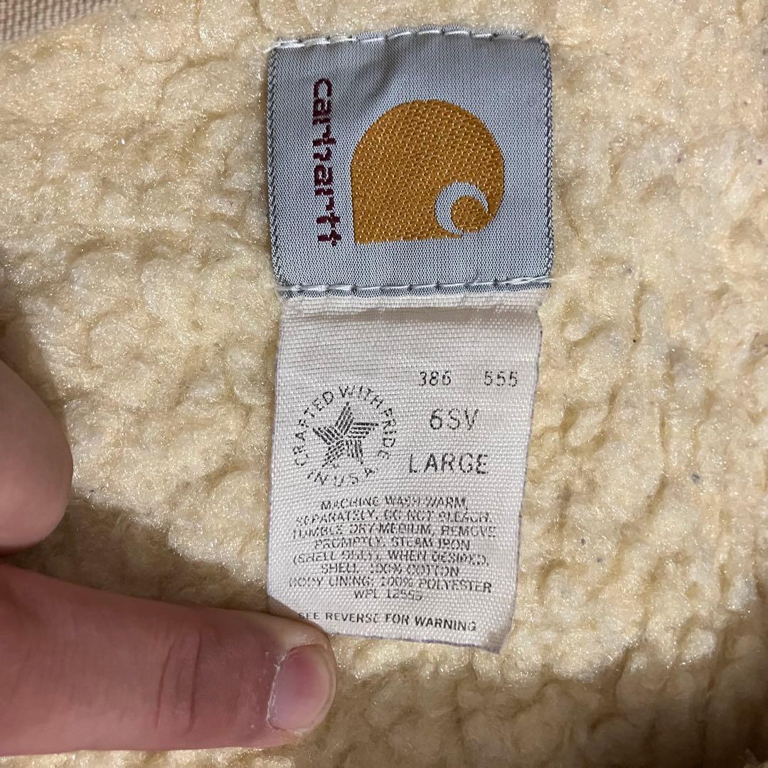 Carhartt ボアライナーベスト 生成り フェード 雰囲気 L リアルワーク