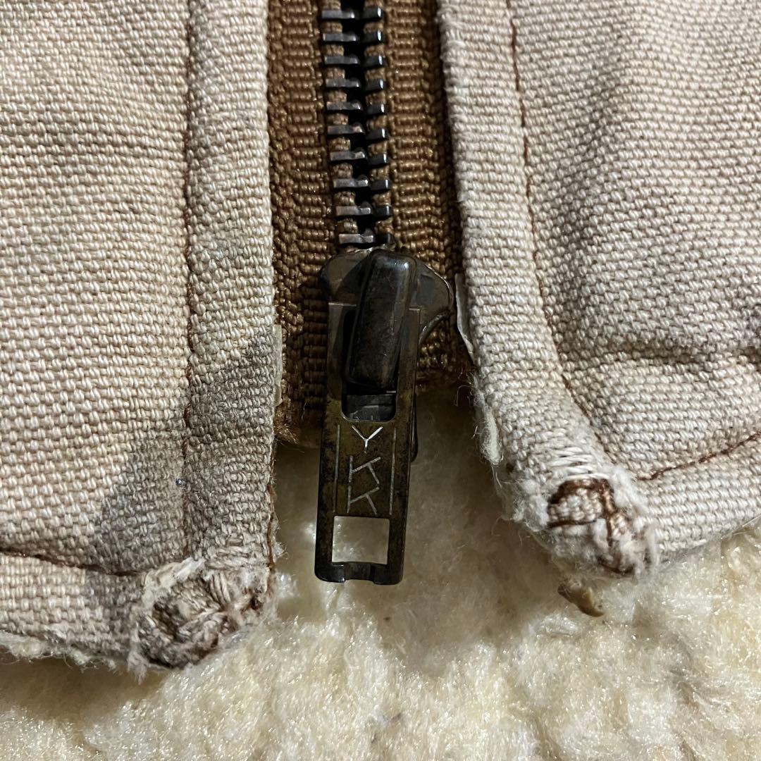 Carhartt ボアライナーベスト 生成り フェード 雰囲気 L リアルワーク