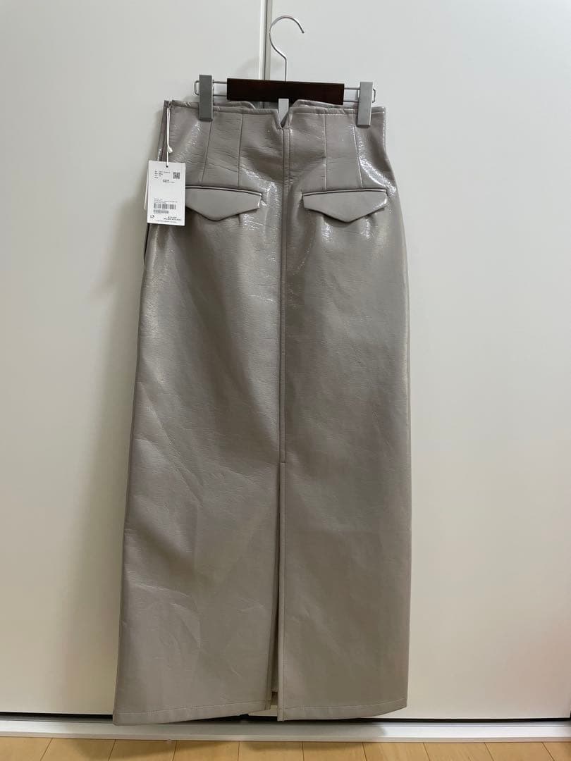 新品未使用 ADAM ET ROPE ラミネートハイウエストスカート 36