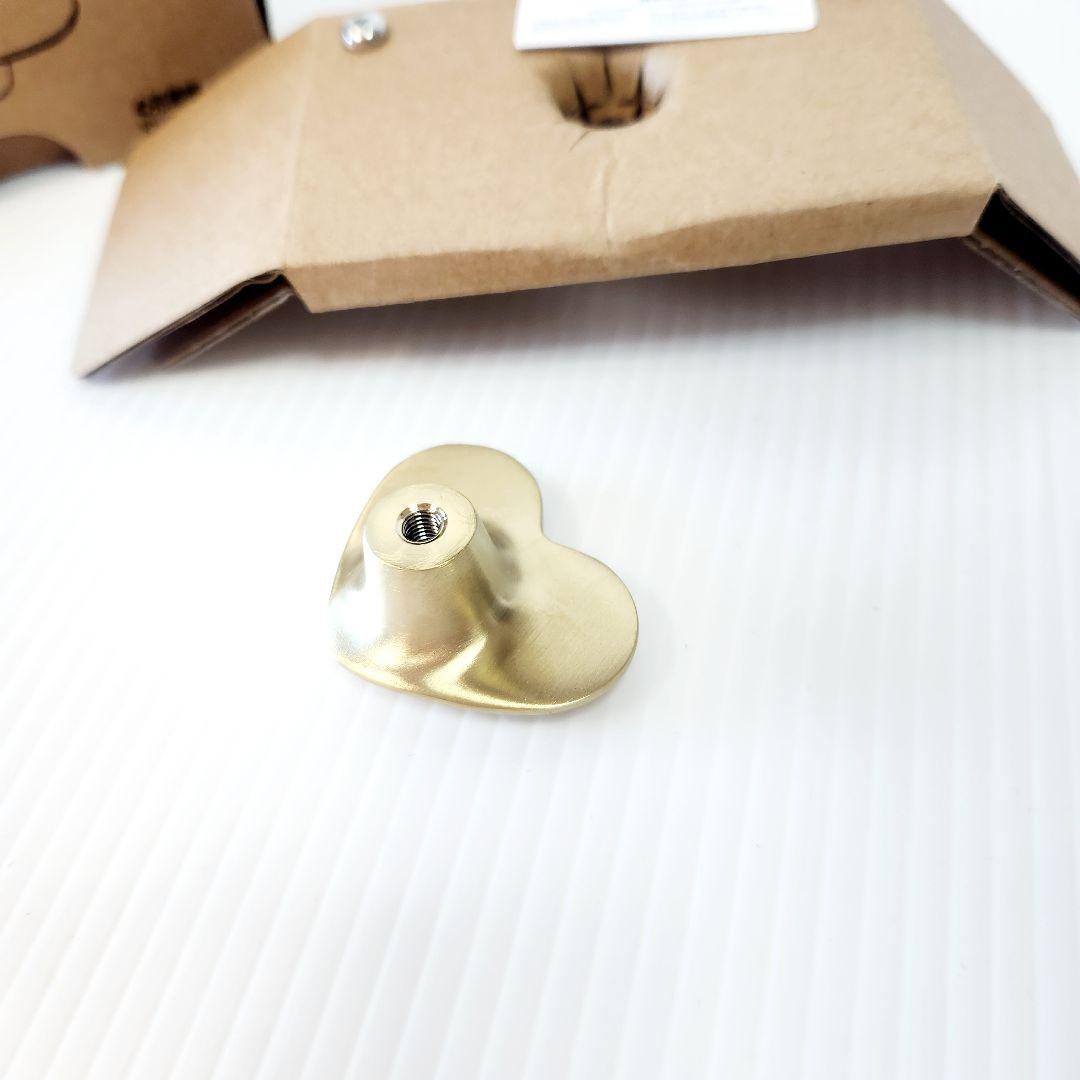 【フォロワー様引5%済】STAUB ハート ノブ ツマミ 真鍮 ブラス 海外