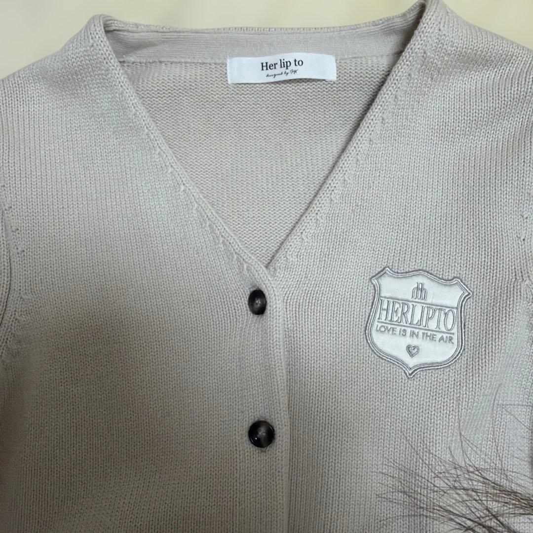 Be Mine Emblem Knit Cardigan ベージュ