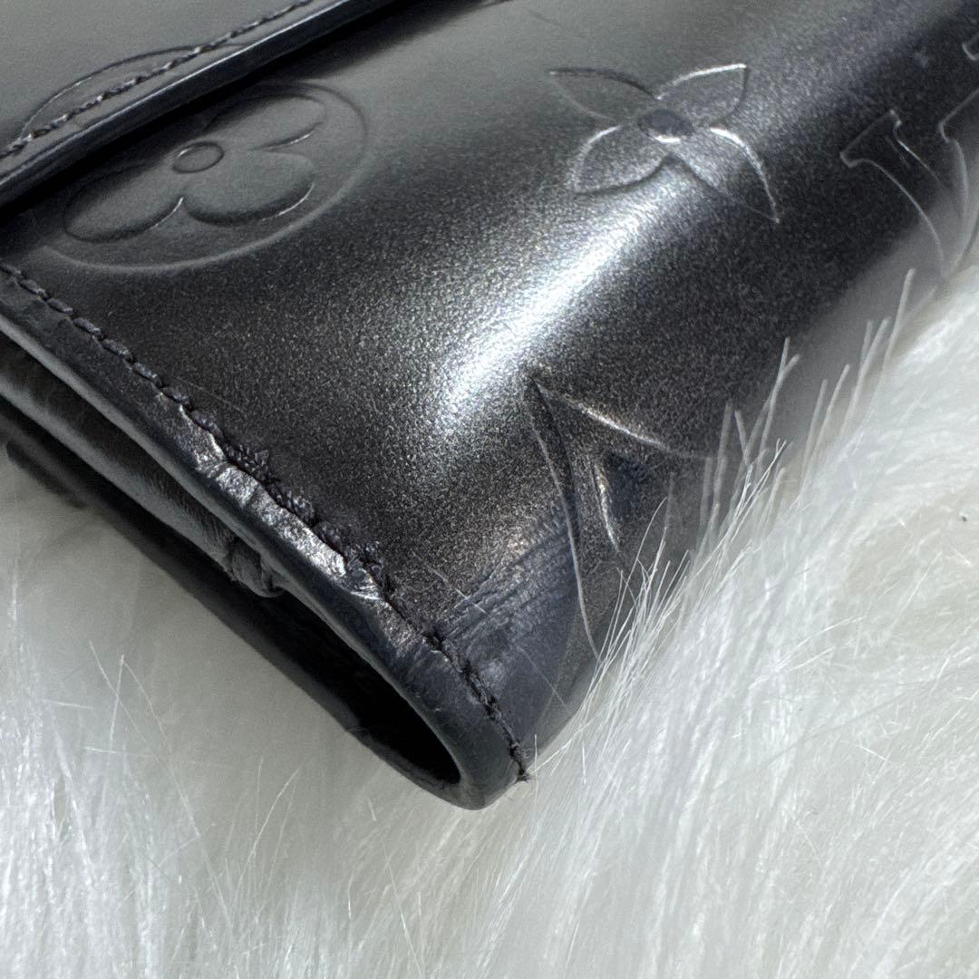 あさひ様Louis Vuitton モノグラム 二つ折り財布 黒 グラセ
