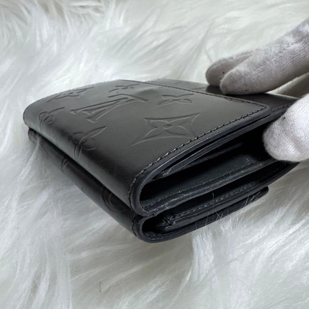 あさひ様Louis Vuitton モノグラム 二つ折り財布 黒 グラセ