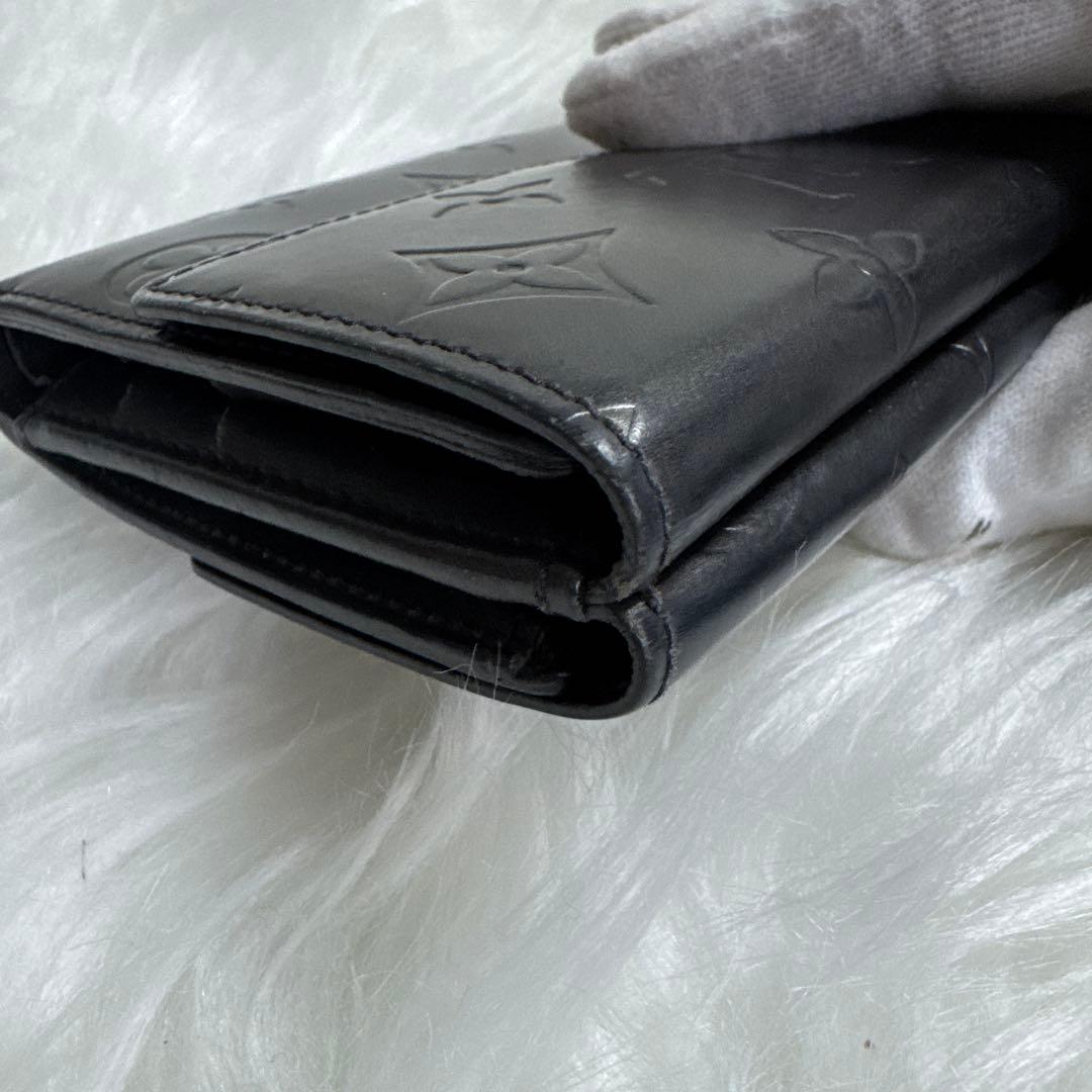 あさひ様Louis Vuitton モノグラム 二つ折り財布 黒 グラセ