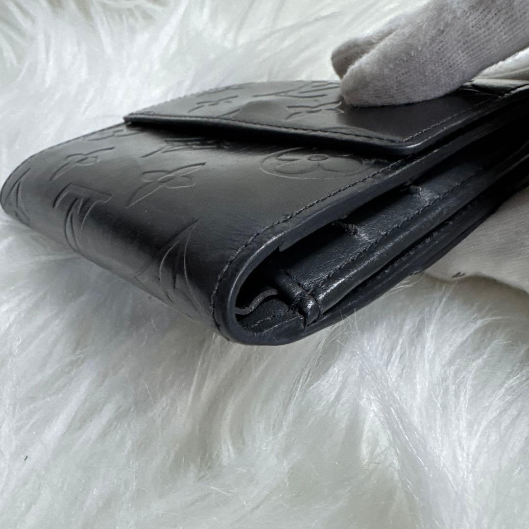 あさひ様Louis Vuitton モノグラム 二つ折り財布 黒 グラセ