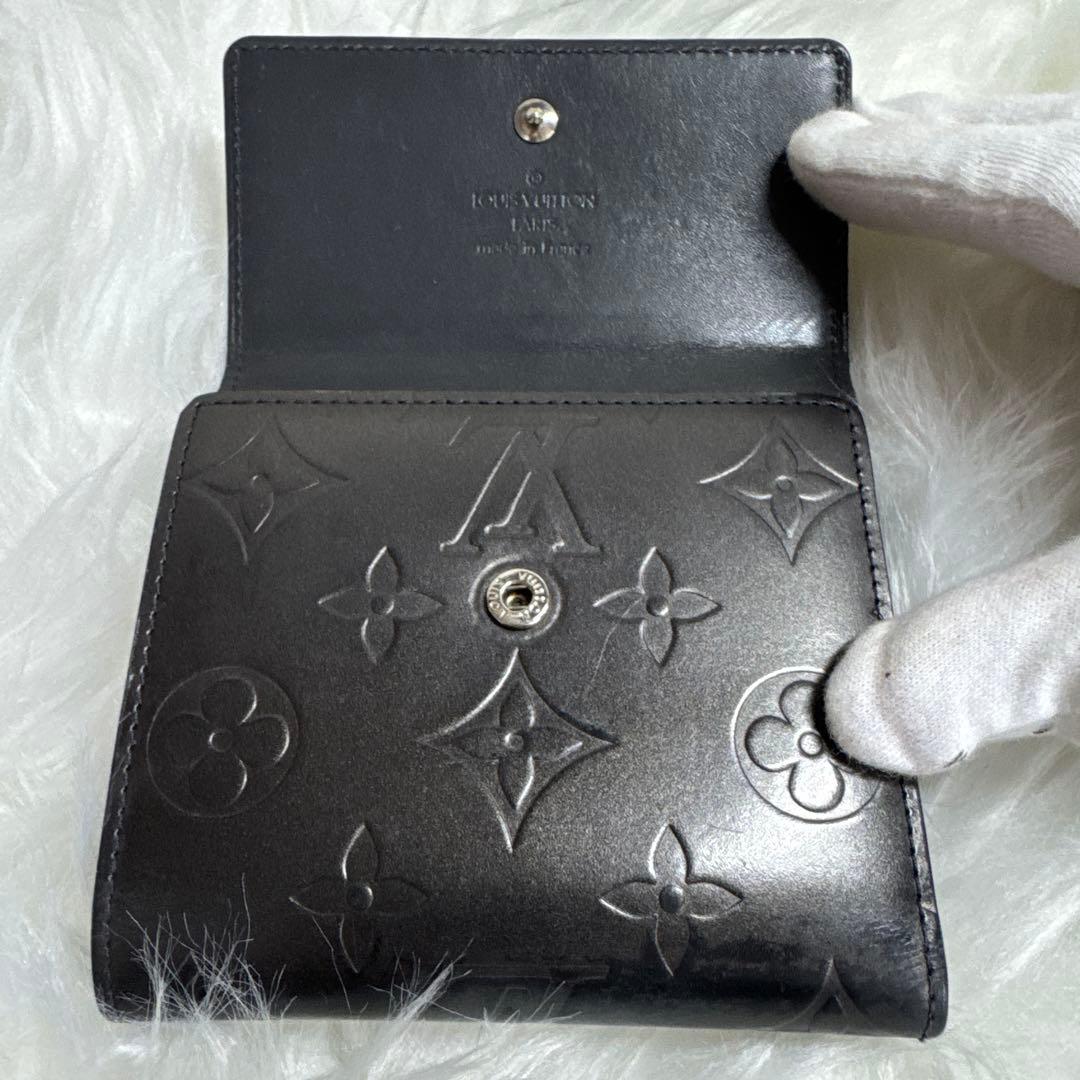 あさひ様Louis Vuitton モノグラム 二つ折り財布 黒 グラセ