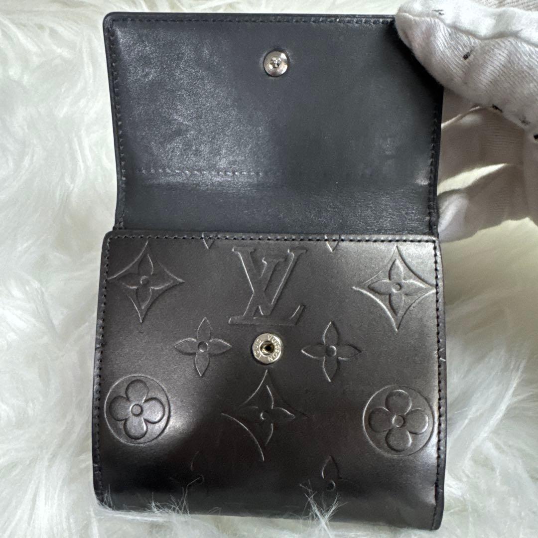 あさひ様Louis Vuitton モノグラム 二つ折り財布 黒 グラセ