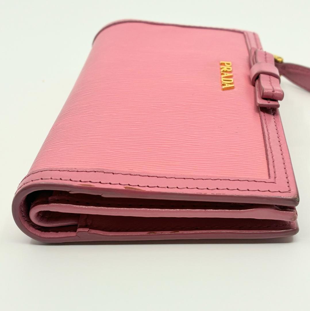 PRADA プラダ サフィアーノ 三つ折り財布 ピンク A1360A3