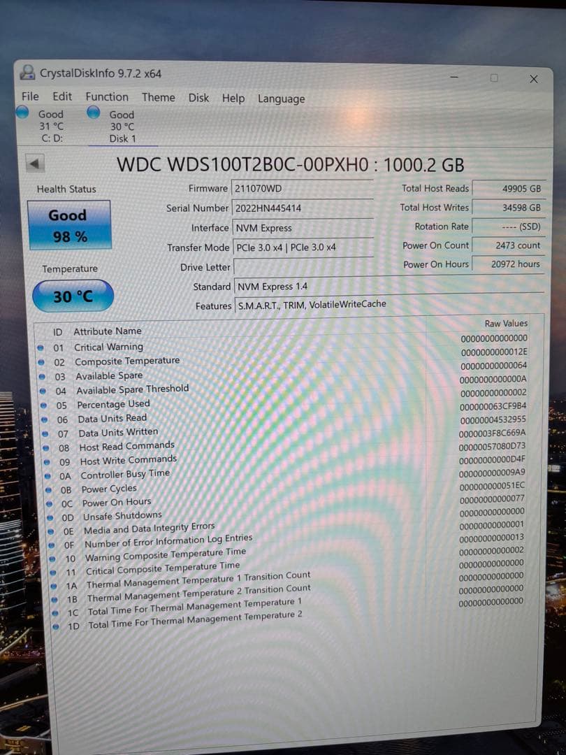 内蔵型SSD WD Blue SN550 NVMe SSD 1TB