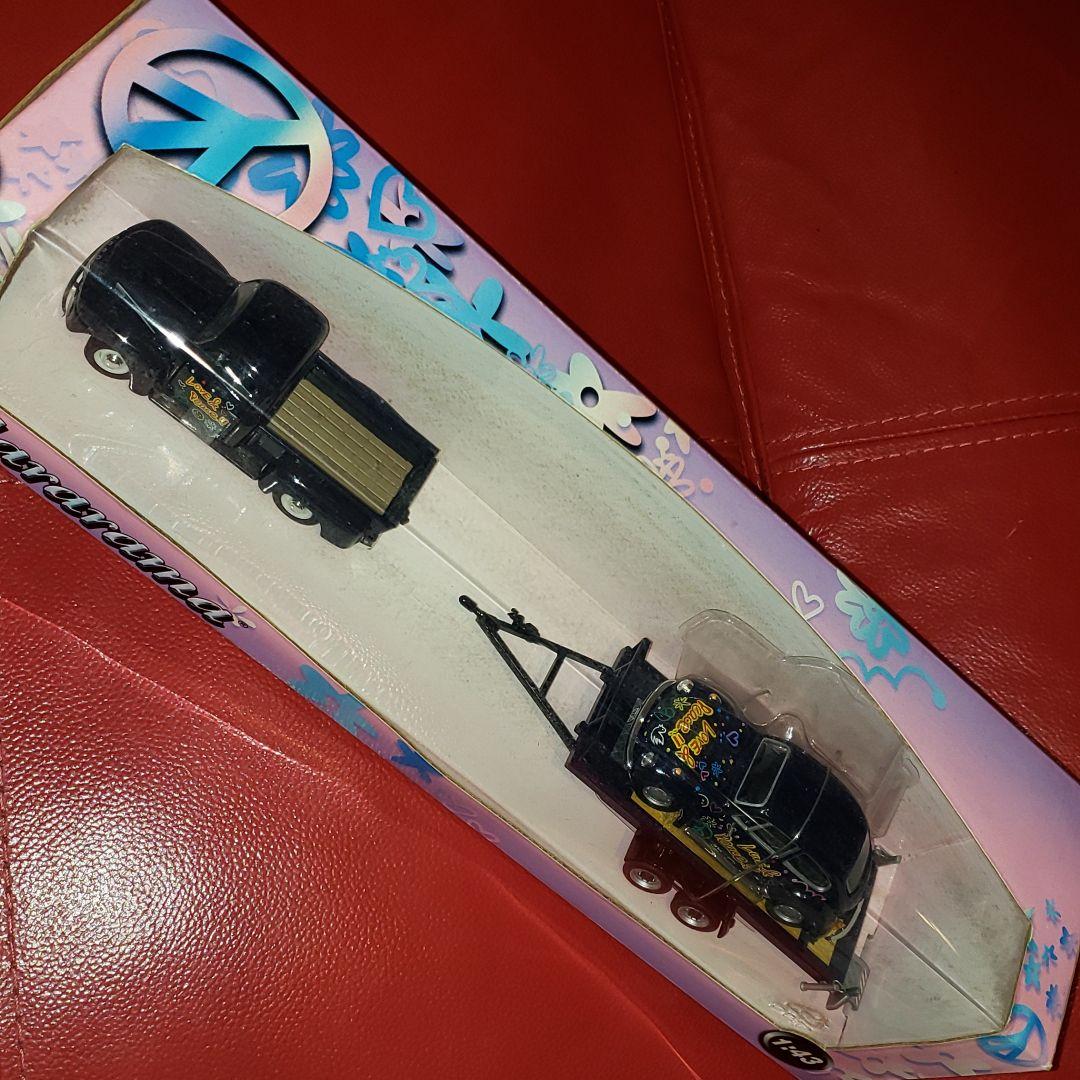 激レア 1;43 ford F1 VW ビートル 牽引トレーラー ミニカー