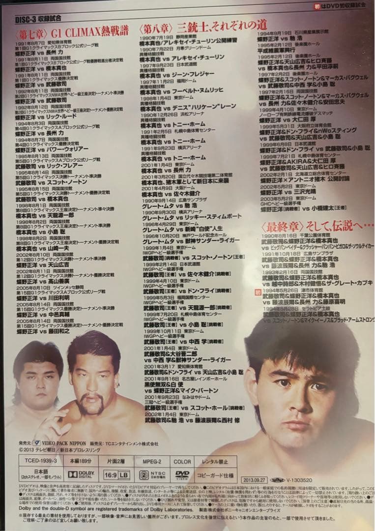 闘魂三銃士 25周年記念 DVD-BOX