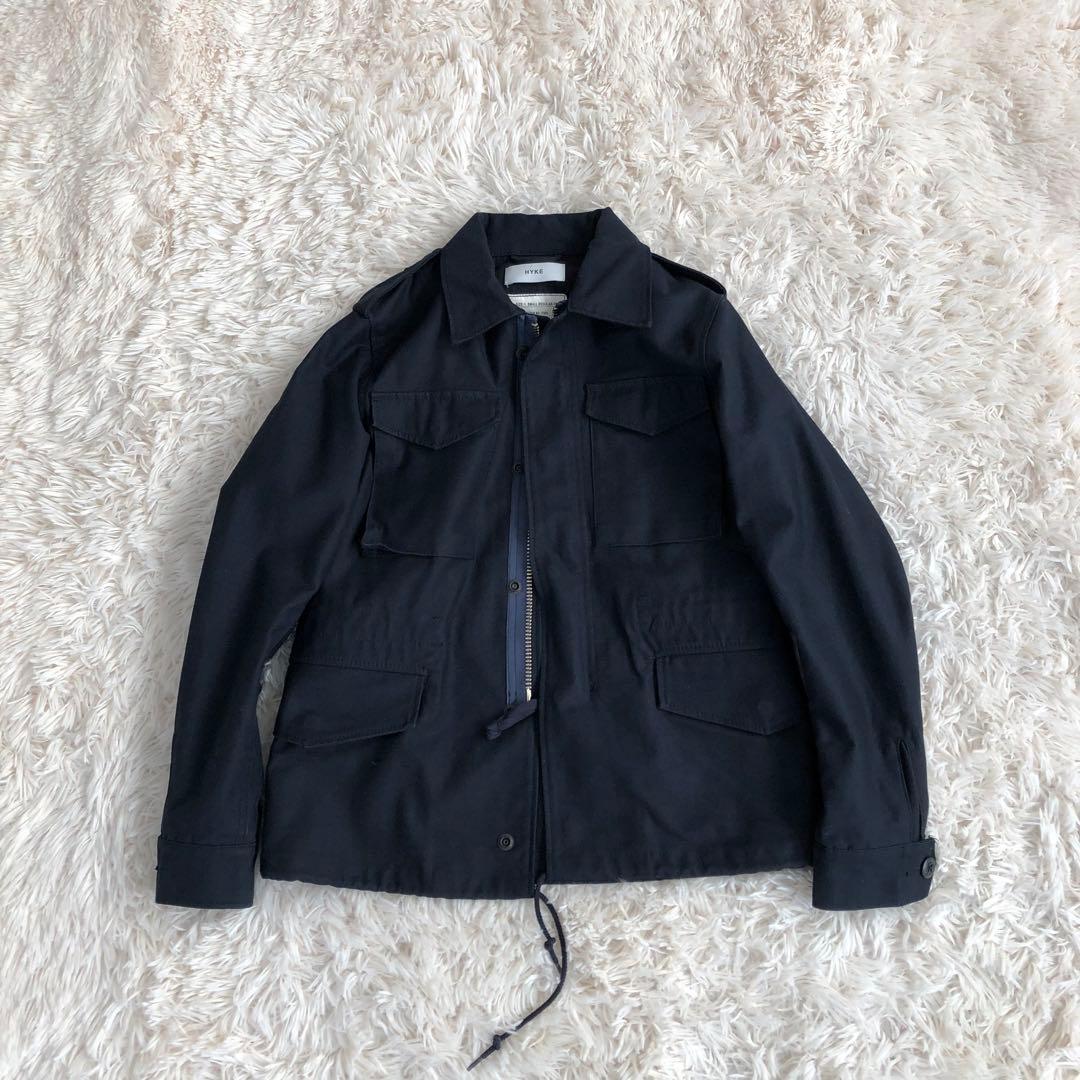 【美品】HYKEハイクM-51ミリタリージャケットフィールドジャケットネイビー