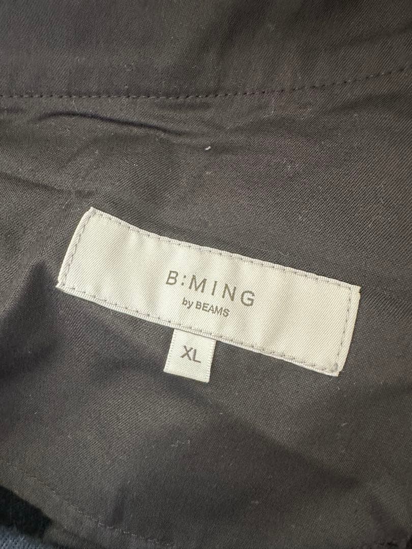 B:MING by BEAMS フェイクレザー ワイドパンツ 黒