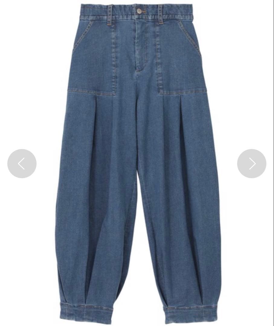ZUCCa 24SS ハイパーストレッチライトデニム　S バルーン ワイドパンツ