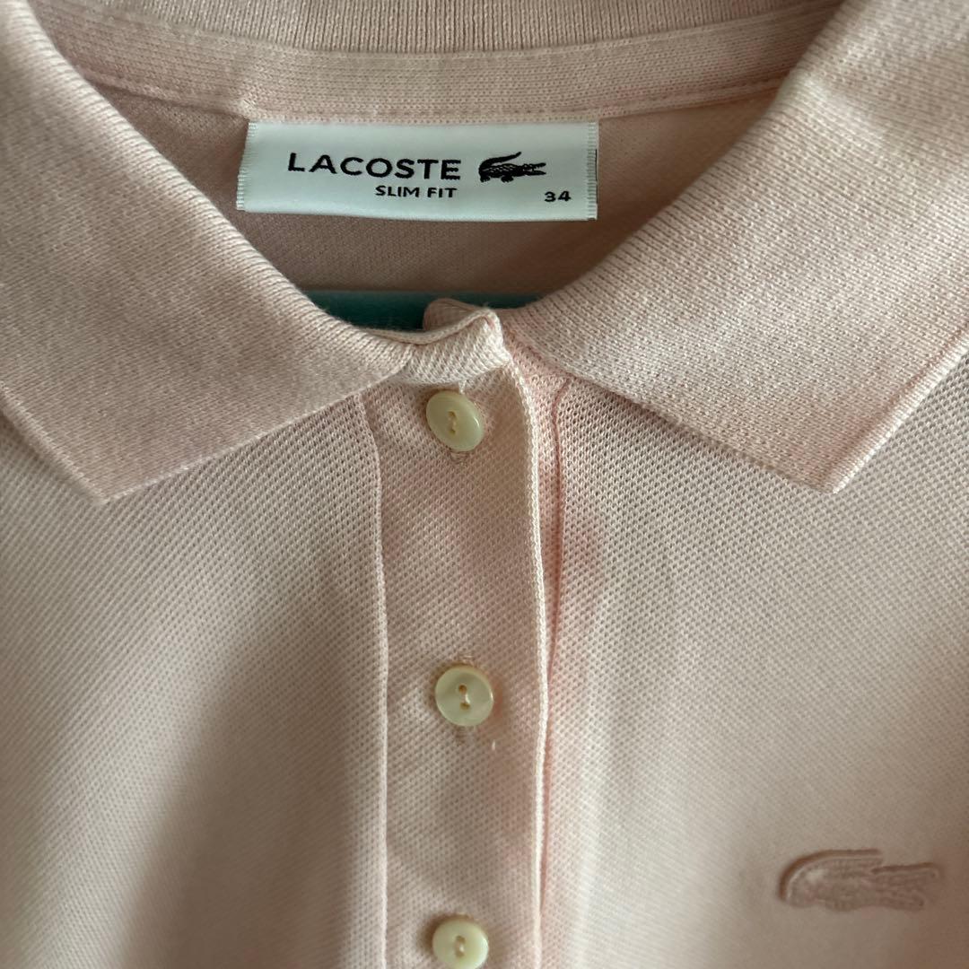 LACOSTE スリムフィット ポロシャツ 34 ピンク