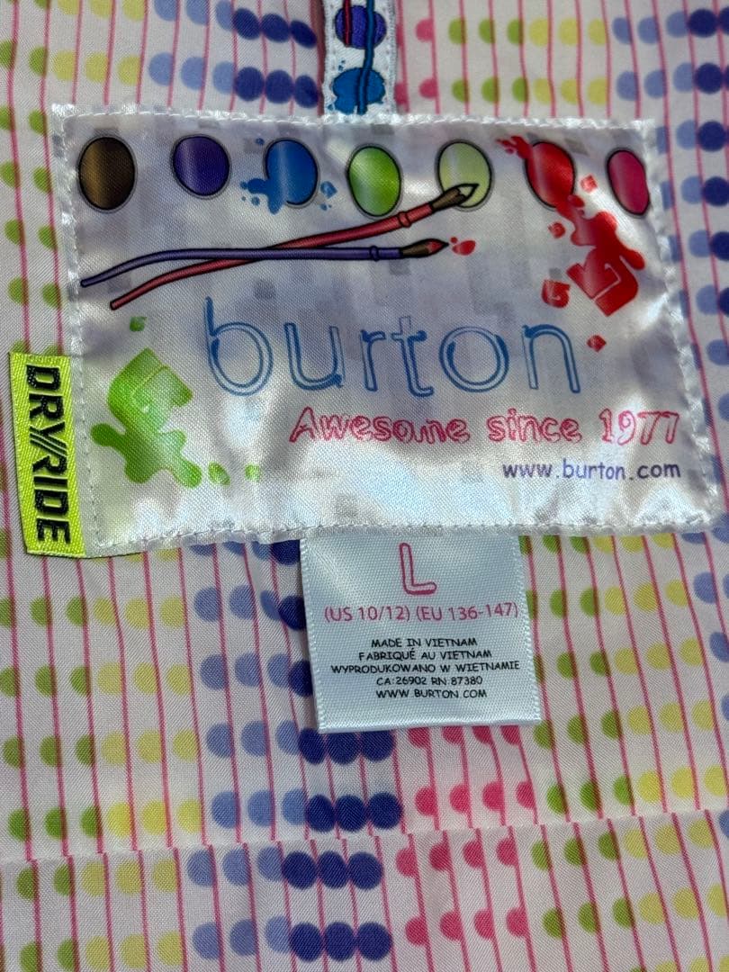 burton スノーボードウェア 子ども用 Lサイズ ピンク