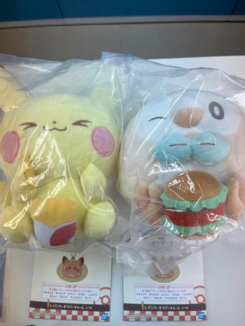 z*︎様 一番くじ ポケピース　B賞ピカチュウぬいぐるみ　C賞モクローぬいぐるみ