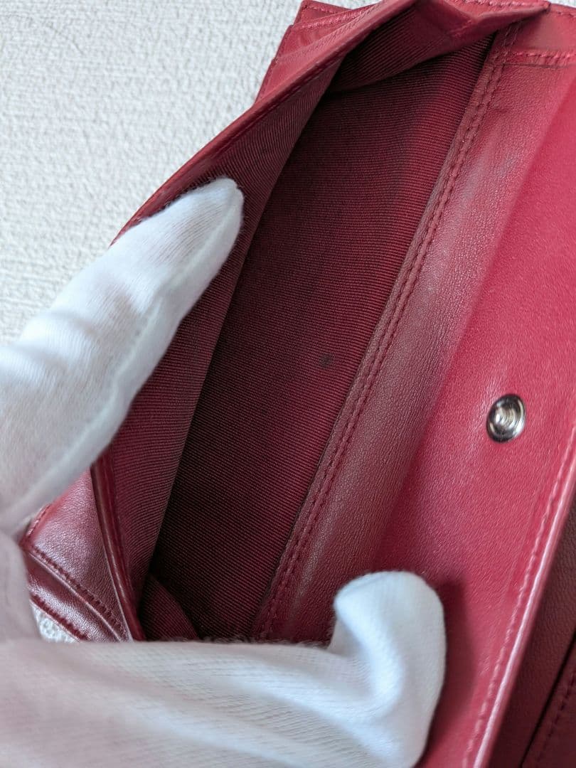シャネル　マトラッセ　三つ折り長財布　ラムスキン　ピンク　ショルダー　正規品