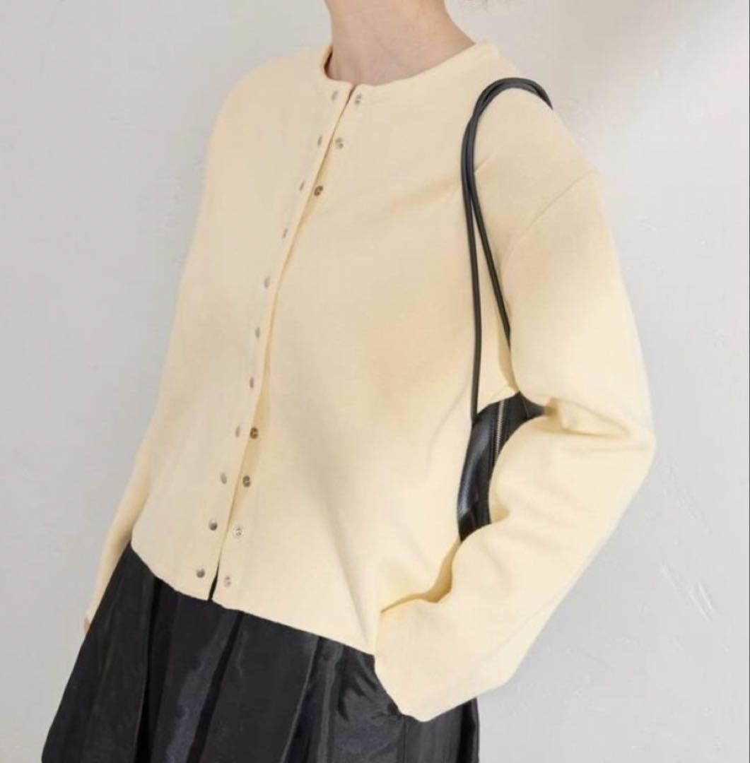 ★新品タグ付★IENA ダブルフェイススナップカーディガン イエロー