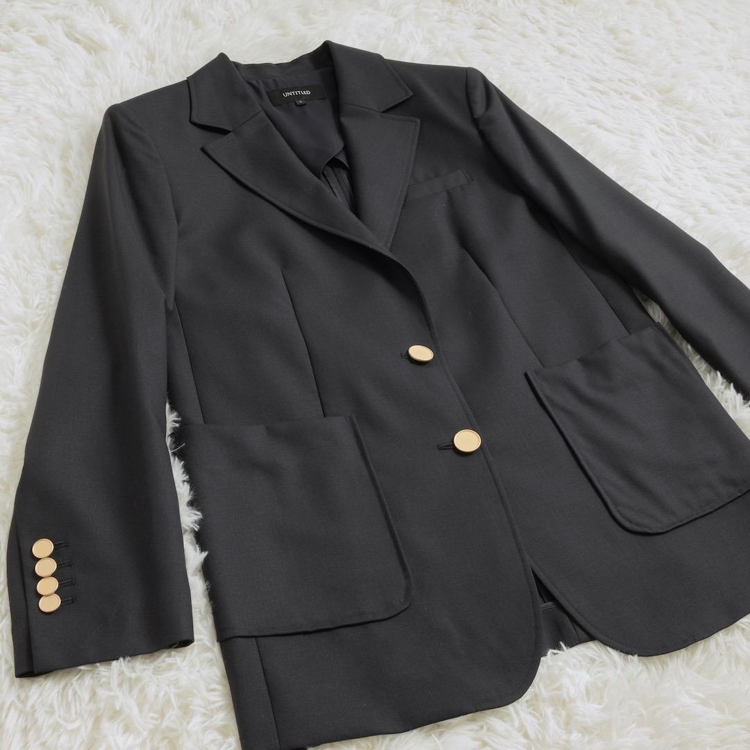 美品 UNTITLED 24SS マナードベーシックジャケット 2 ブレザー 紺