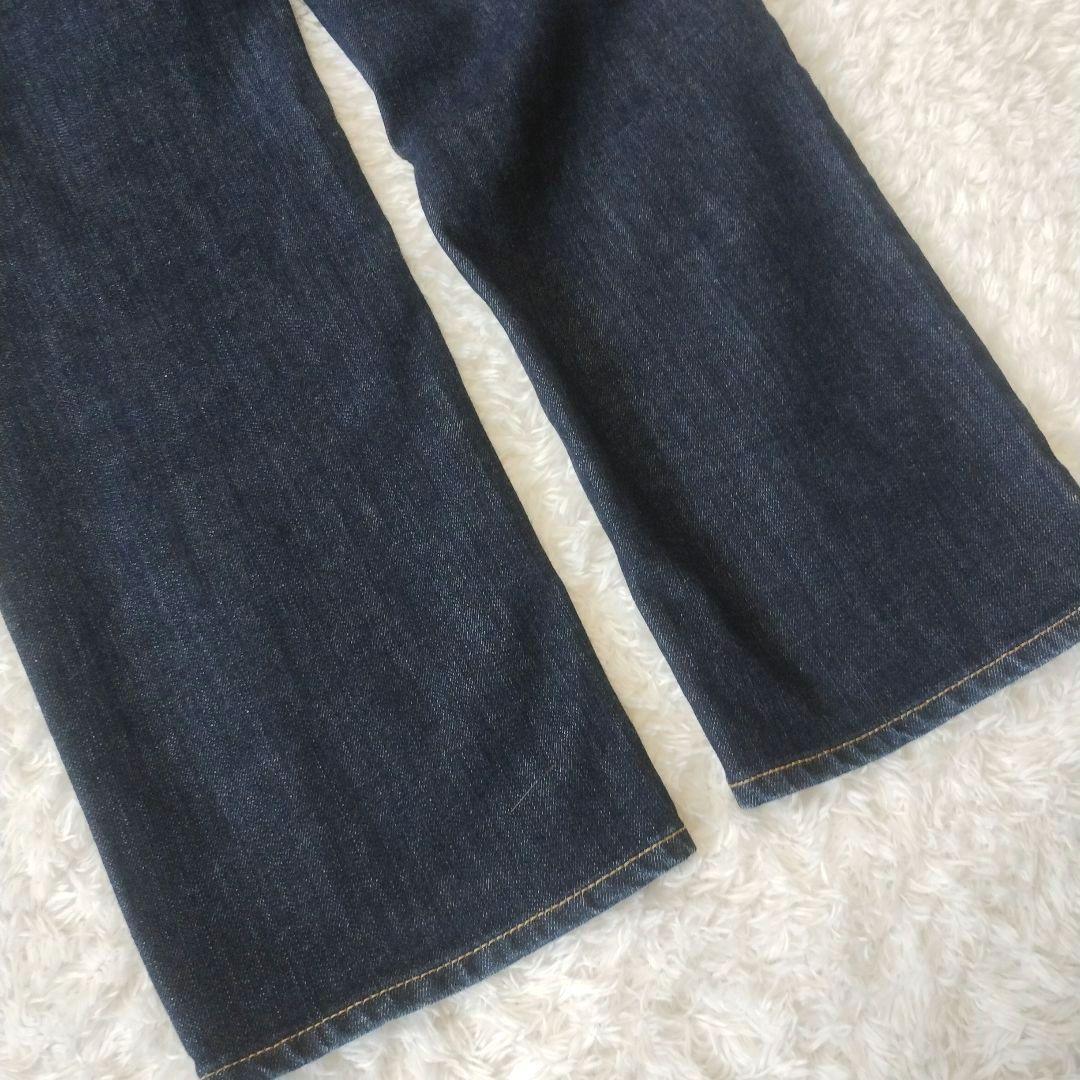 美品✨ヤヌーク　ボーイズストレート　LEA　デニムパンツ　ジーンズ　24　濃紺