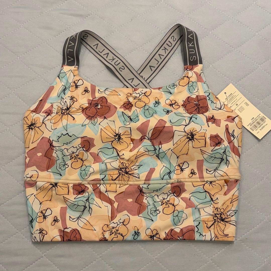 ☆新品☆ sukala ミックスフラワークロスロゴブラトップ M