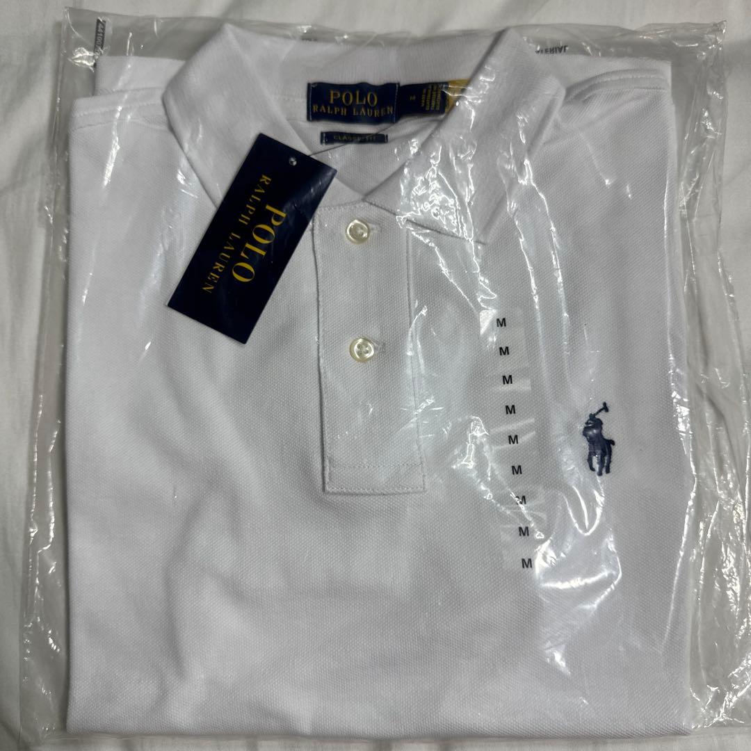 ポロ ラルフローレン 新品 タグ付き ポロシャツ クラシックフィット 白 M