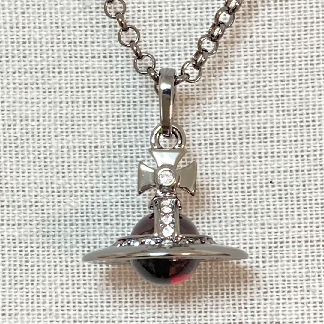 Vivienne Westwood✨タイニーオーブネックレス　ガンメタ×濃紫