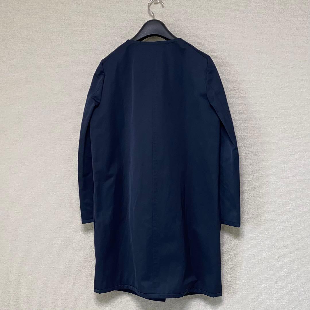 美品★トゥモローランドDES PRÉS ノーカラーコートネイビー　サイズ1