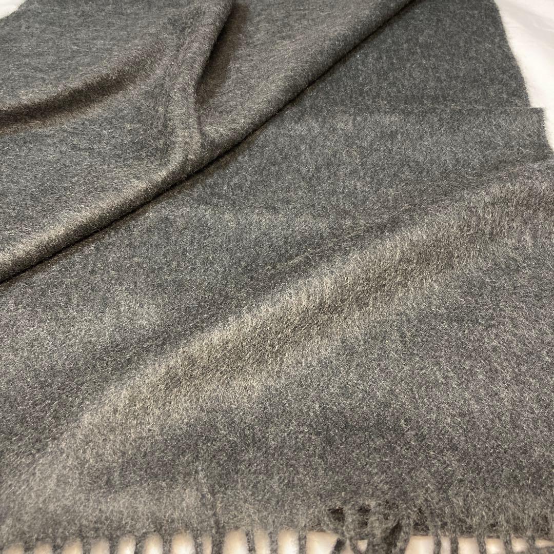 極美品 ジョンストンズ カシミヤ100％ 中判ストール チャコール グレー