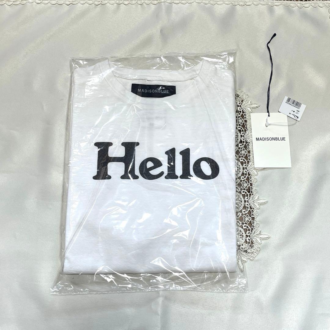 ★マディソンブルー★Hello Tシャツ★ホワイト 01（S）サイズ 阪急購入